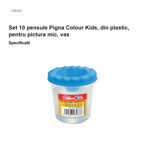 Set 10 vase Pigna Colour Kids, din plastic, pentru pictura mic [2]
