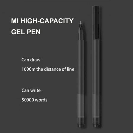 Set 10 pix-uri cu gel negru, Xiaomi Mi High-capacity, varf 0.5mm, cu capac, in cutie [5]