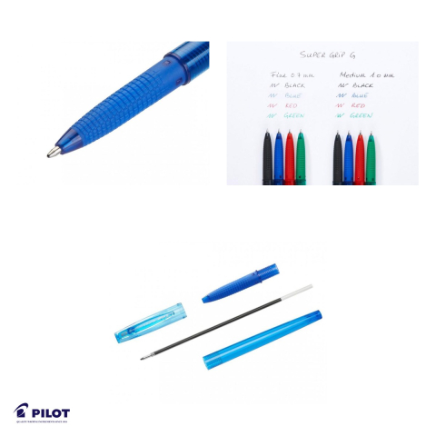 Set 10 pixuri de unica folosinta Pilot Supergrip G, varf 1mm, cerneala violet, grip confortabil pentru scriere fluida [3]