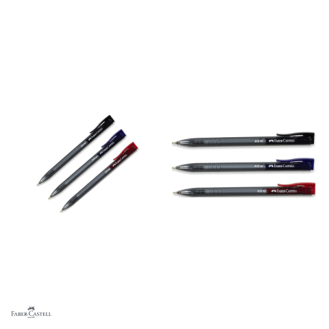 Set 10 pixuri roller retractabile Faber-Castell RX10, cerneala semi-gel albastra, varf needle 1.0 mm, corp triunghiular ergonomic [3]