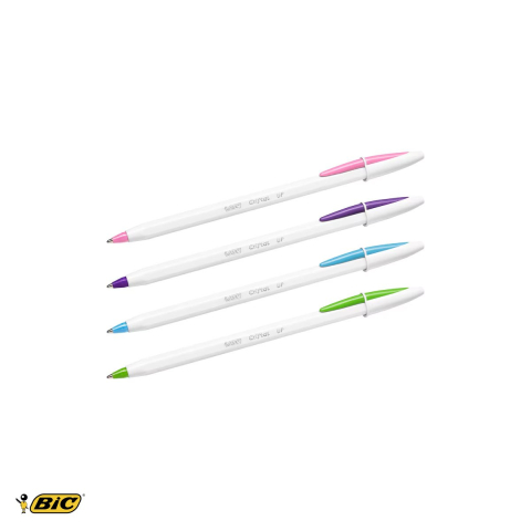 Set 10 pixuri unica folosinta Bic Cristal Up Fun, varf 1.2 mm, cerneala albastra, scriere fluida [3]