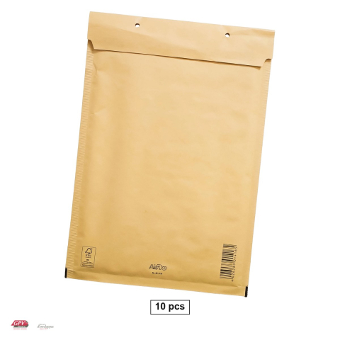 Hartie - Set 10 plicuri cu bule de aer GPV F16, exterior 240x350 mm, interior 220x340 mm, hartie kraft maro 80 g/mp