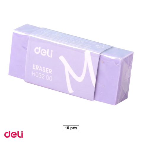 Birotica papetarie - Set 10 radiere pentru creion Deli Macarons, 50x20x11 mm, culori pastel asortate