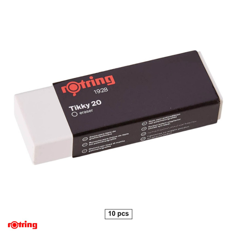 Birotica papetarie - Set 10 radiere pentru creion Rotring Tikky 20, 65x23x13 mm, albe