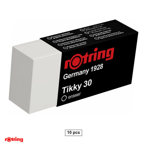 Birotica papetarie - Set 10 radiere pentru creion Rotring Tikky 30, 41x12x17 mm, albe