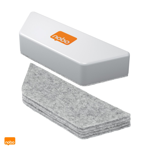 Set 10 rezerve Nobo, din pasla, pentru burete magnetic de whiteboard, alb, 228x89x40 mm [3]