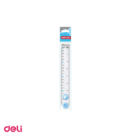 Set 10 rigle Deli, din plastic, 20 cm, transparenta [3]