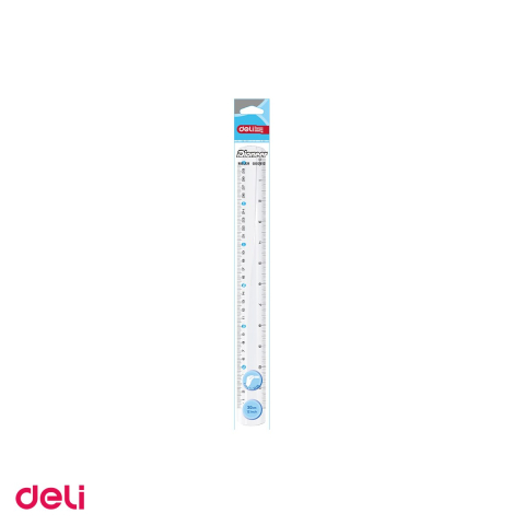 Set 10 rigle Deli, din plastic, 30 cm, transparenta [3]