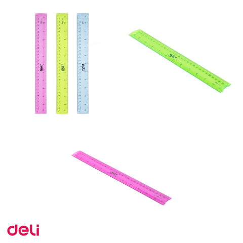 Set 10 rigle Deli Flexibila Color, din plastic, 30 cm, pliabile [3]