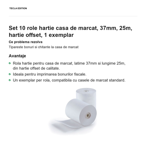 Set 10 role hartie casa de marcat, 37mm, 25m, hartie offset, 1 exemplar [1]