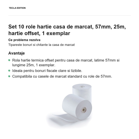 Set 10 role hartie casa de marcat, 57mm, 25m, hartie offset, 1 exemplar [1]