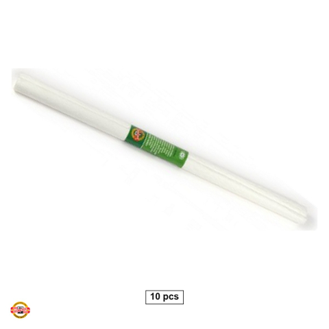 Handmade Creativ si Hobby - Set 10 role hartie creponata alba Koh-I-Noor, 200 x 50 cm, pentru decoratiuni si activitati craft