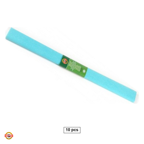 Handmade Creativ si Hobby - Set 10 role hartie creponata bleu ciel Koh-I-Noor, 200 x 50 cm, pentru decoratiuni si activitati craft