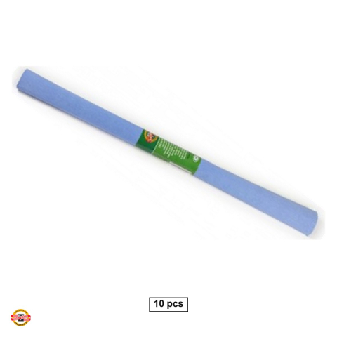 Handmade Creativ si Hobby - Set 10 role hartie creponata bleu Koh-I-Noor, 200 x 50 cm, pentru decoratiuni si activitati craft