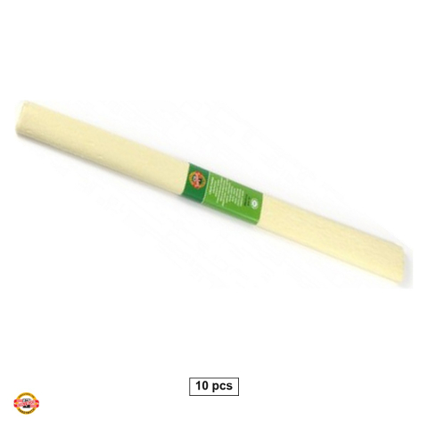 Handmade Creativ si Hobby - Set 10 role hartie creponata galben deschis Koh-I-Noor, 200 x 50 cm, pentru decoratiuni si activitati craft