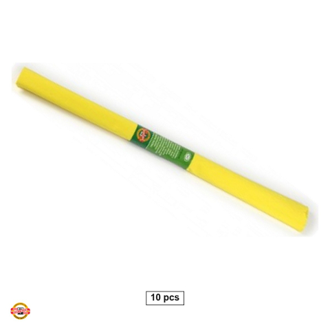 Handmade Creativ si Hobby - Set 10 role hartie creponata galben Koh-I-Noor, 200 x 50 cm, pentru decoratiuni si activitati craft