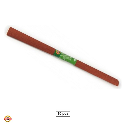 Handmade Creativ si Hobby - Set 10 role hartie creponata maron deschis Koh-I-Noor, 200 x 50 cm, pentru decoratiuni si activitati craft