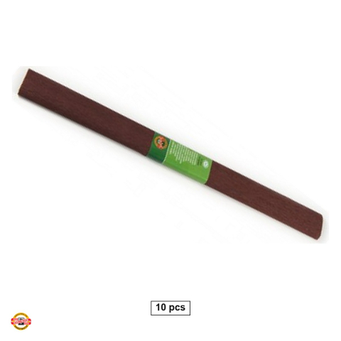 Handmade Creativ si Hobby - Set 10 role hartie creponata maron inchis Koh-I-Noor, 200 x 50 cm, pentru decoratiuni si activitati craft