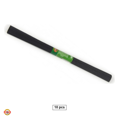 Handmade Creativ si Hobby - Set 10 role hartie creponata neagra Koh-I-Noor, 200 x 50 cm, pentru decoratiuni si activitati craft