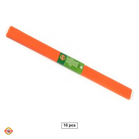 Handmade Creativ si Hobby - Set 10 role hartie creponata portocalie Koh-I-Noor, 200 x 50 cm, pentru decoratiuni si activitati craft