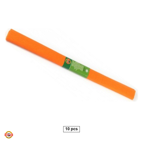 Handmade Creativ si Hobby - Set 10 role hartie creponata portocaliu deschis Koh-I-Noor, 200 x 50 cm, pentru decoratiuni si activitati craft