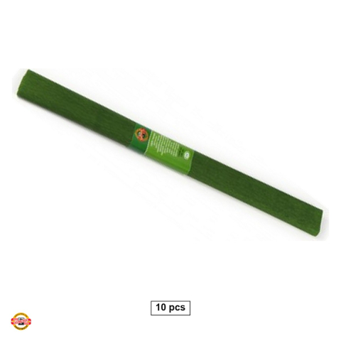 Handmade Creativ si Hobby - Set 10 role hartie creponata verde olive Koh-I-Noor, 200 x 50 cm, pentru decoratiuni si activitati craft