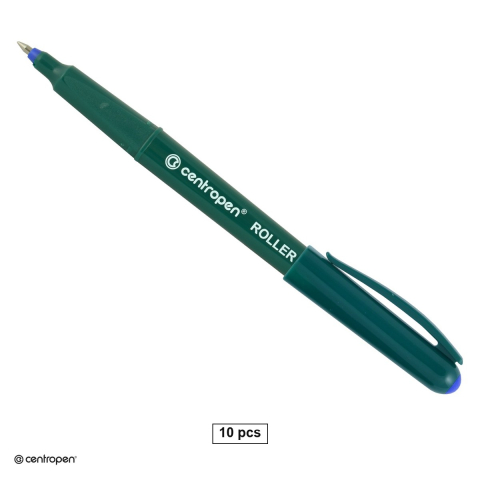 Rollere - Set 10 rollere Centropen 4615 F cu capac, varf 0.3 mm, albastre