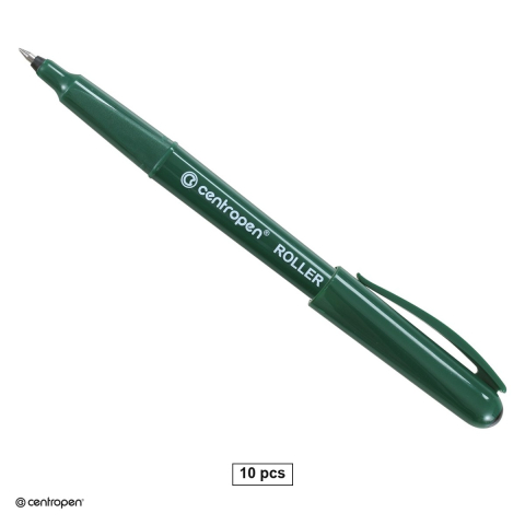 Rollere - Set 10 rollere Centropen 4615 F cu capac, varf 0.3 mm, negre