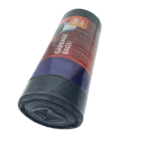 Set 10 Saci Menajeri 120L Super Rezistenti LDPE pentru deseuri voluminoase, curatenie in gradina si spatii comerciale, 69 x 110 cm, negri, ambalati in rola compacta [2]