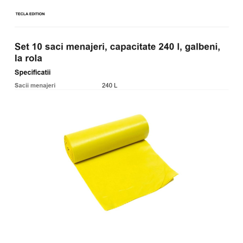 Set 10 saci menajeri, capacitate 240 l, galbeni, la rola [2]