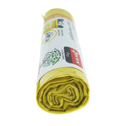 Set 10 saci menajeri Zorex Pro 60L pentru colectare selectiva plastic si metal, LDPE, dimensiuni 61 x 78 cm, galbeni [2]