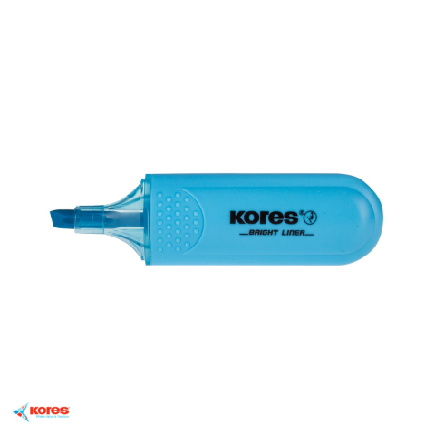 Set 10 textmarkere albastre Kores, varf tesit 1-5mm, cerneala fluorescenta pe baza de apa, pentru evidentiat texte [3]