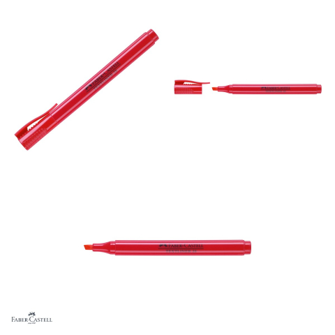 Set 10 textmarkere Faber-Castell Textliner 38, marcheaza subtire si lat, cerneala pe baza de apa, corp subtire, rosu [3]