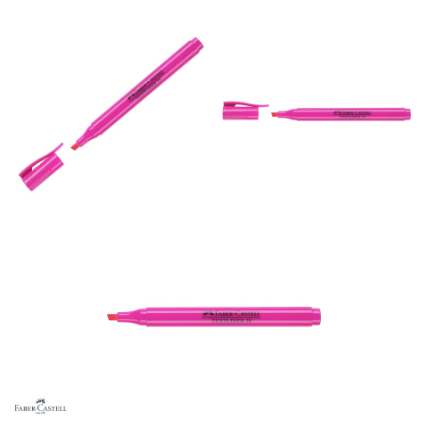 Set 10 textmarkere Faber-Castell Textliner 38, marcheaza subtire si lat, cerneala pe baza de apa, corp subtire, roz [3]