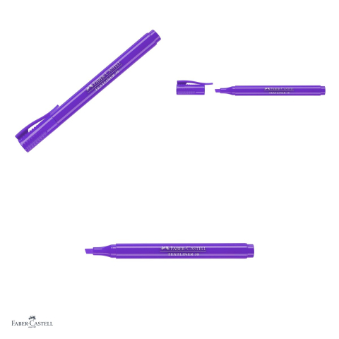 Set 10 textmarkere Faber-Castell Textliner 38, marcheaza subtire si lat, cerneala pe baza de apa, corp subtire, violet [3]