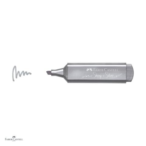 Set 10 textmarkere Faber-Castell Textliner 46 Metallic, varf tesit 1, 2 si 5 mm, cerneala pe baza de apa, efect metalizat, argintiu [4]