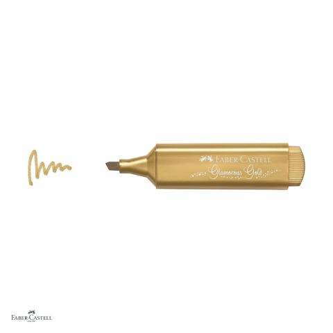 Set 10 textmarkere Faber-Castell Textliner 46 Metallic, varf tesit 1, 2 si 5 mm, cerneala pe baza de apa, efect metalizat, auriu [4]