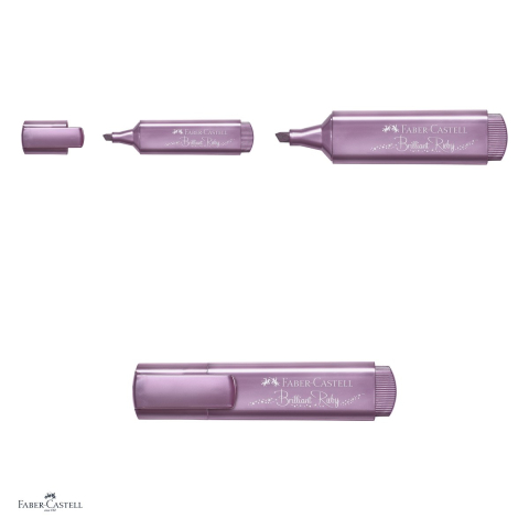 Set 10 textmarkere Faber-Castell Textliner 46 Metallic, varf tesit 1, 2 si 5 mm, cerneala pe baza de apa, efect metalizat, rubiniu [3]