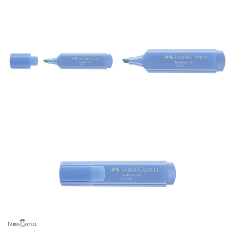 Set 10 textmarkere Faber-Castell Textliner 46 Pastel, varf tesit 1, 2 si 5 mm, cerneala pe baza de apa, ultramarin [3]