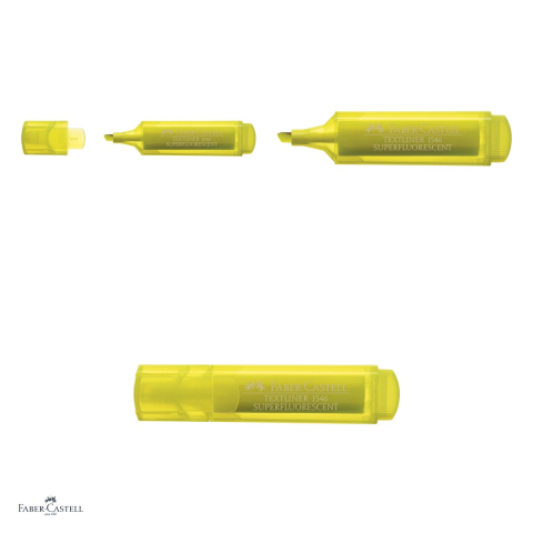 Set 10 textmarkere Faber-Castell Textliner 46, varf tesit 1, 2 si 5 mm, cerneala pe baza de apa, superfluorescent, galben [3]
