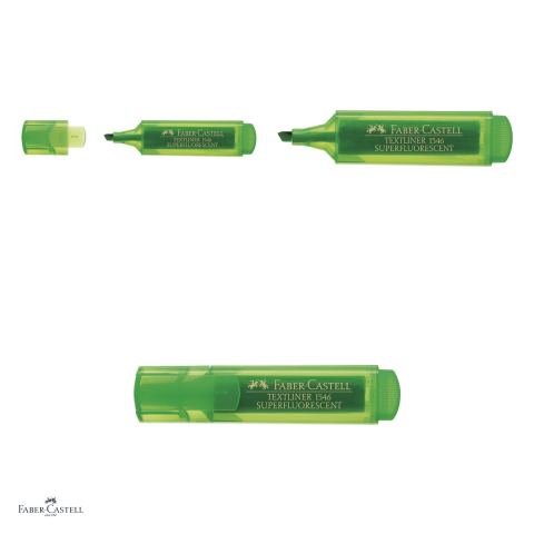 Set 10 textmarkere Faber-Castell Textliner 46, varf tesit 1, 2 si 5 mm, cerneala pe baza de apa, superfluorescent, verde [3]
