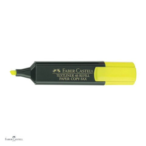 Set 10 textmarkere Faber-Castell Textliner 48, varf tesit 1, 2 si 5 mm, cerneala pe baza de apa, galben superfluorescent [4]