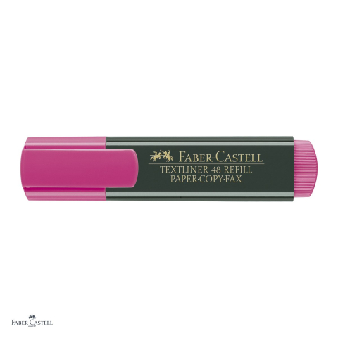 Set 10 textmarkere Faber-Castell Textliner 48, varf tesit 1, 2 si 5 mm, cerneala pe baza de apa, roz superfluorescent [4]