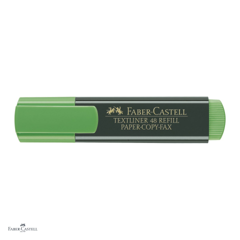 Set 10 textmarkere Faber-Castell Textliner 48, varf tesit 1, 2 si 5 mm, cerneala pe baza de apa, verde superfluorescent [4]