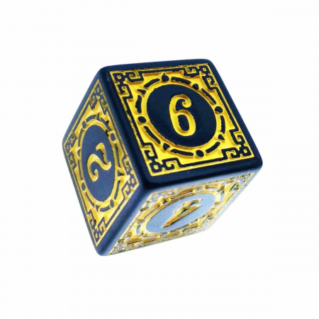 Set 10 zaruri cu cifre arabe si design, DICE02-Y, latura 15 mm, negru cu galben [2]