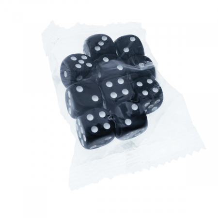 Set 10 zaruri negre cu puncte albe, DICE01-BK, cu latura de 12 mm [3]