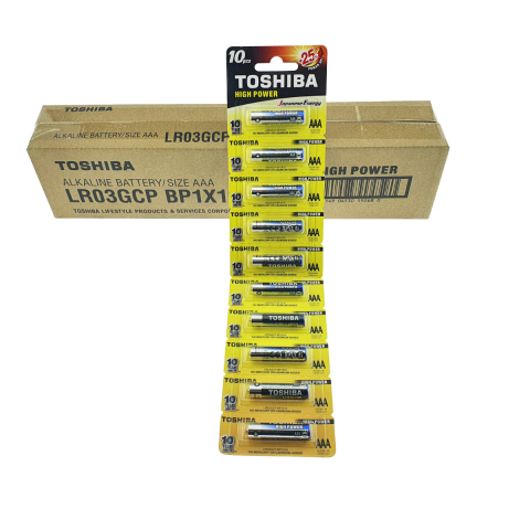 Set 100 Baterii Alcaline Toshiba High Power AAA LR03, 1.5V, Performanta Ridicata si Durata Extinsa, pentru Dispozitive Electrice Compacte, Stoc Volum Maxim si Eficienta Cost [4]