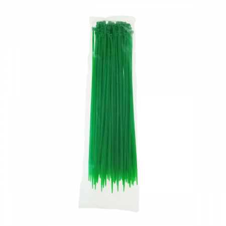 Set 100 bride din plastic, 4 x 300mm, cu autoblocare, tip colier, pentru fixare si legare, verde [1]