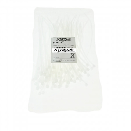 Set 100 bride zimtate din nailon, 1.8 x 100mm, cu autoblocare, tip colier, Xtreme 06669, pentru fixare si legare, albe [2]