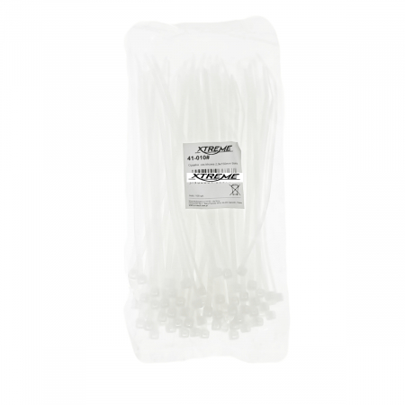 Set 100 bride zimtate din nailon, 2.9 x 150mm, cu autoblocare, tip colier, Xtreme 06676, pentru fixare si legare, albe [2]